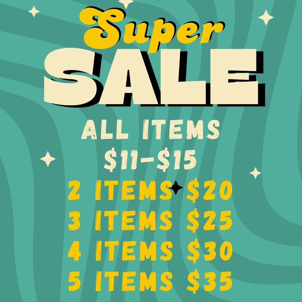 ALL ITEMS $11 THROUGH $15